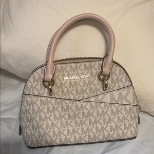 Michael Kors Cream and Pink Mini Bag with Signature Style